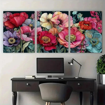 3pcs Bloom With Grace Botanical Perfect Wall Art Set Canvas Framed 50x70cm - High Quality Print 100% Australian Made Wall Canvas Ready to Hang - Bella Home Decor