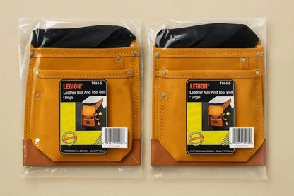 Premium Leather Nail Bag - Heavy-Duty Construction Tool Pouch for Professionals