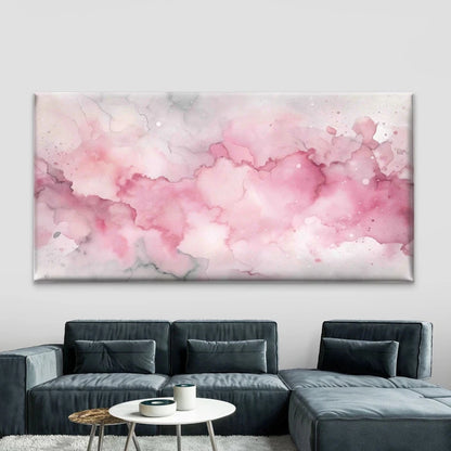 Beautiful Pink Watercolor Wall Art Canvas Office Home Room Framed 120x60cm