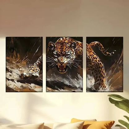 3pcs painting of a for JAGUAR Wall Art Set Canvas Framed 40x60cm - High Quality Print 100% Australian Made Wall Canvas Ready to Hang