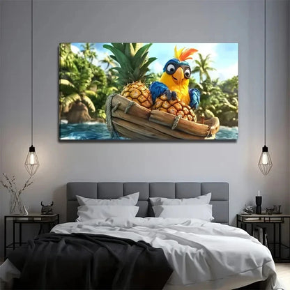 Parrot Delivering Perfect Wall Art Canvas Office Home Room Framed 120x60cm
