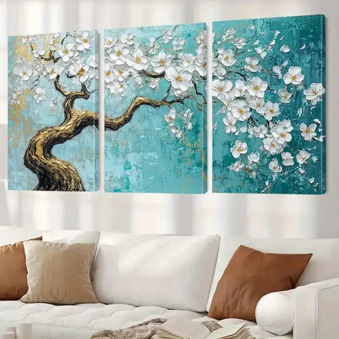 3pcs Classic Modern Landscape Cherry Art Set Canvas Unframed - High Quality Print 100% Australian Made Wall Canvas - Bella Home Decor