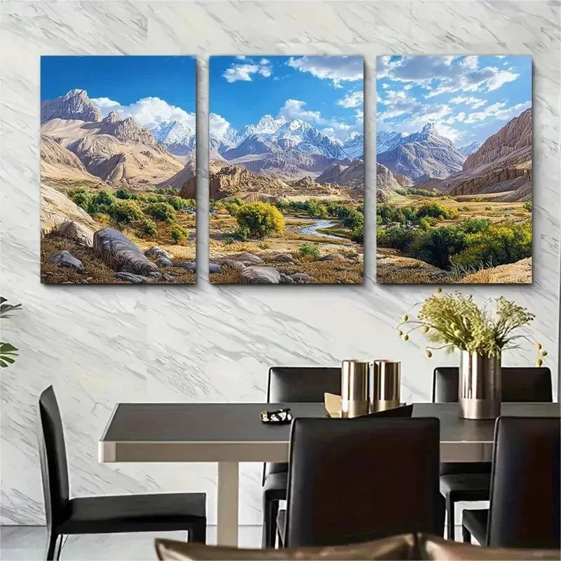 3pcs Traditionally Travel Afghanistan Perfect Wall Art Set Canvas Framed 50x70cm - High Quality Print 100% Australian Made Wall Canvas Ready to Hang
