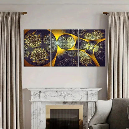 3pcs Shapes Composed Of Colorful Lines Wall Art Set Canvas Framed 50x70cm - High Quality Print 100% Australian Made Wall Canvas Ready to Hang