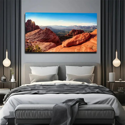 Stone Mountain Landscape Wall Art Canvas Office Home Room Framed 120x60cm