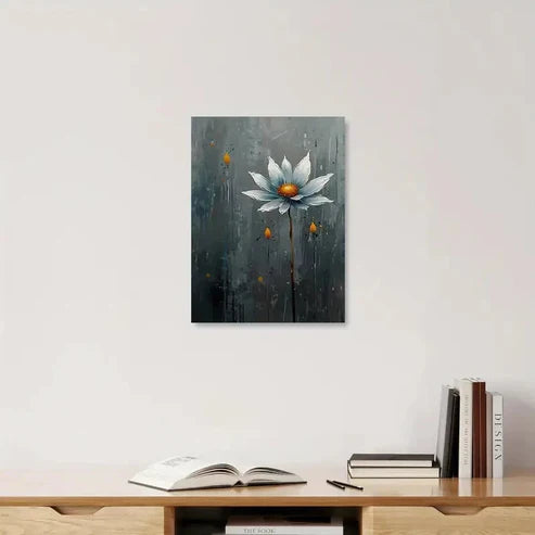 Beautiful Minimalist Floral Modern Single Painting 60x90cm Metal Print Ready to Hang