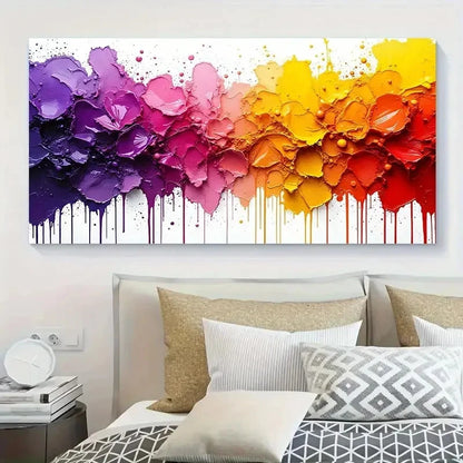 Vibrant Purple To Yellow Petals Wall Art Canvas Office Home Room Framed 120x60cm