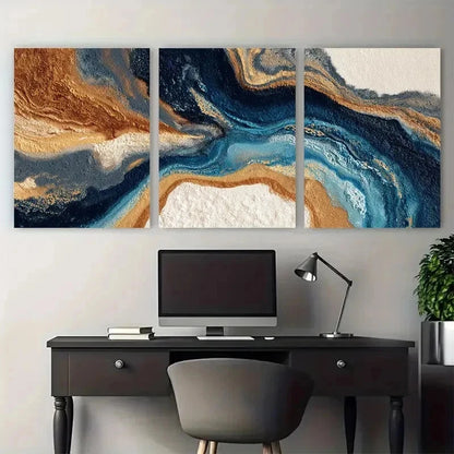 3pcs Modern Abstract Contemporary Perfect Wall Art Set Canvas Framed 50x70cm - High Quality Print 100% Australian Made Wall Canvas Ready to Hang