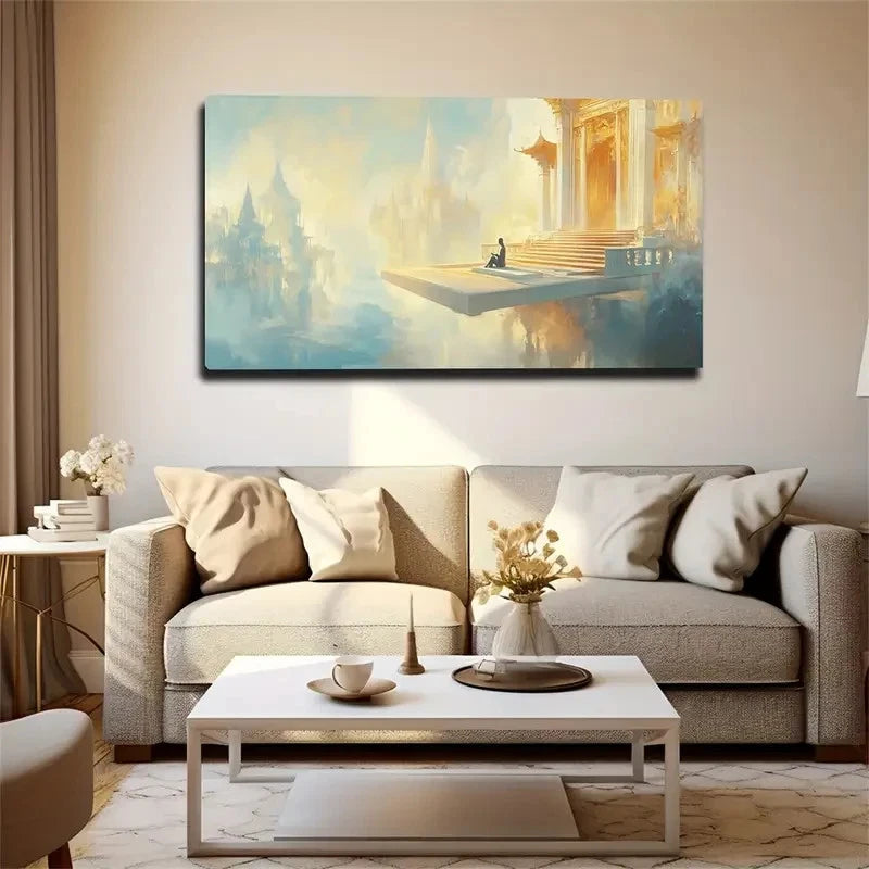 People In Heaven Modern Wall Art Canvas Office Home Room Framed 120x60cm