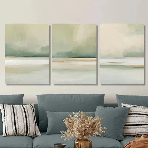3pcs Modern Abstract Coastal Landscape Wall Art Set Canvas Unframed - High Quality Print 100% Australian Made Wall Canvas