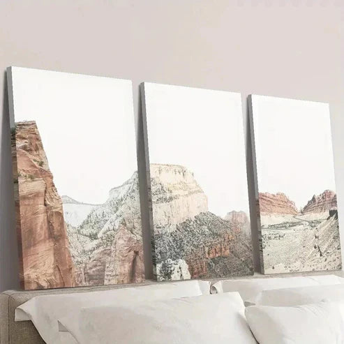 3pcs Summer Desert Mountain Landscape Wall Art Canvas Unframed - High Quality Print 100% Australian Made Wall Canvas