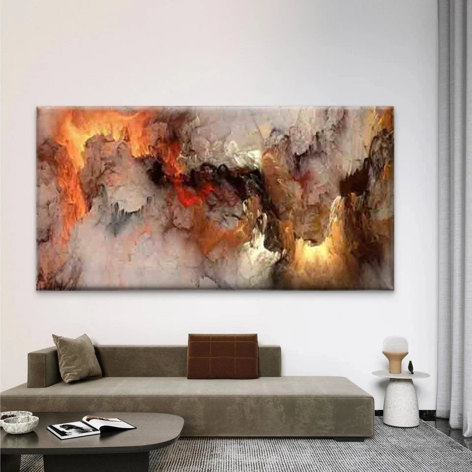 Abstract of Volcanic Lava Wall Art Canvas Office Home Room Framed 120x60cm