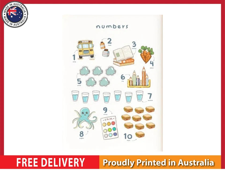 NEW (LAMINATED) NUMBERS (61X91CM) EDUCATIONAL CHART PICTURE PRINT