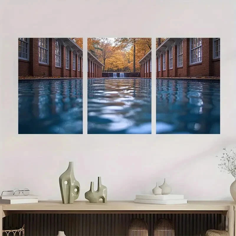 3pcs Waterfalls Crashing Over Rocks Perfect Wall Art Set Canvas Framed 40x60cm - High Quality Print 100% Australian Made Wall Canvas Ready to Hang - Bella Home Decor