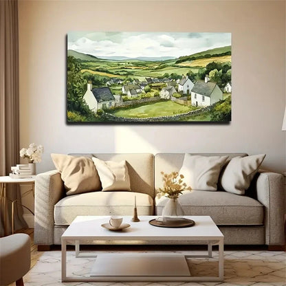 Serene Countryside Landscape Wall Art Canvas Office Home Room Framed 120x60cm