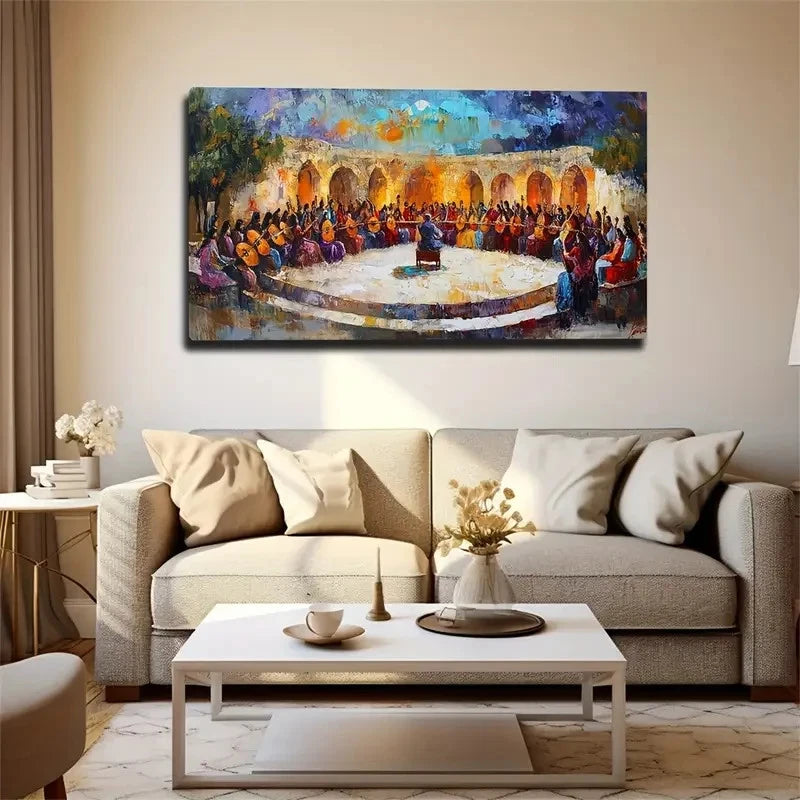 Artistic Expression Performing Wall Art Canvas Office Home Room Framed 120x60cm