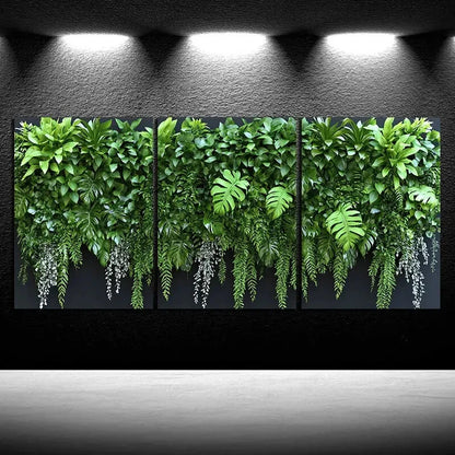3pcs Green Plants Under the Sunshine Metal Print Ready to Hang Art - Bella Home Decor