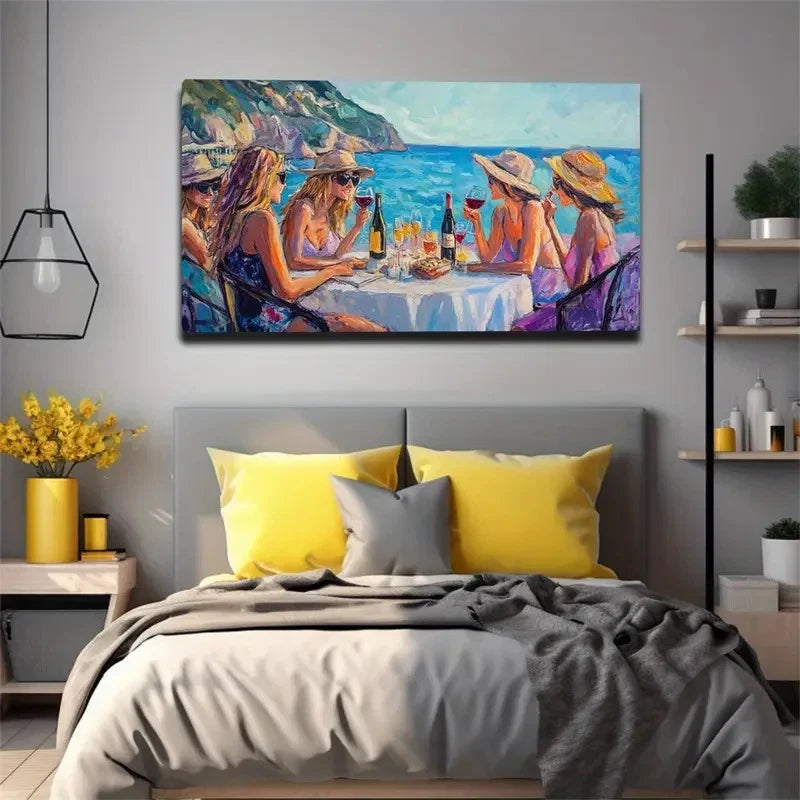 Women Wearing Brightly Colored Wall Art Canvas Office Home Room Framed 120x60cm