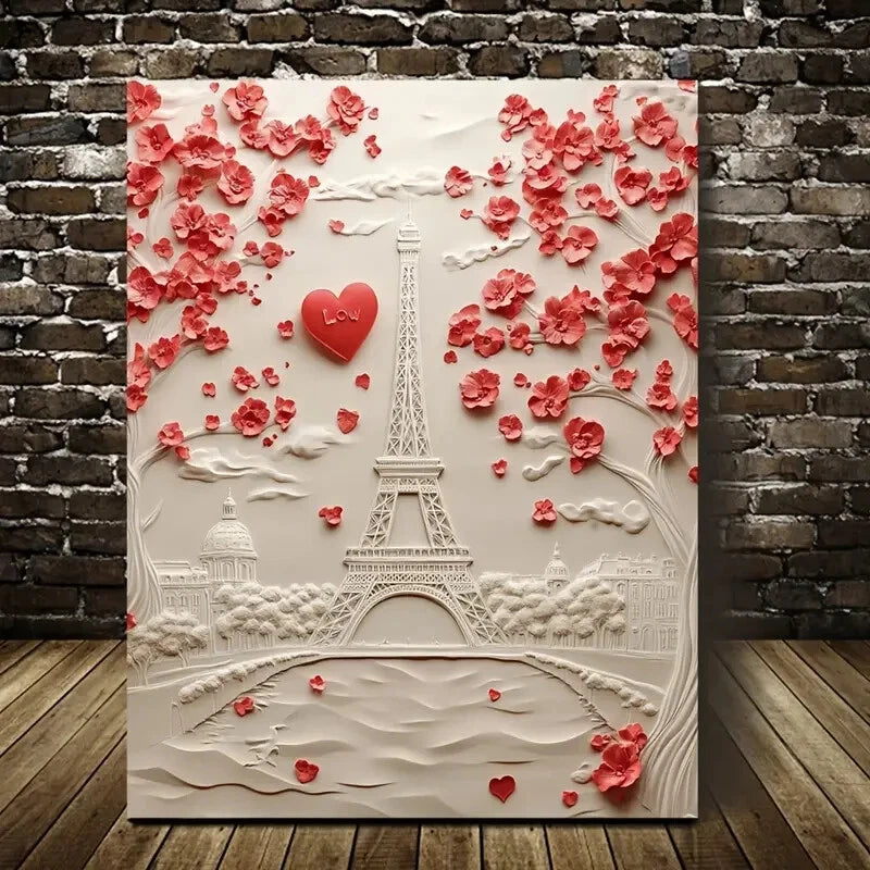 Featuring a Design Inspired by Paris Painting 40x60cm Metal Print Ready to Hang - Bella Home Decor