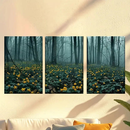 3pcs Colorful and vivid yellow flowers Wall Art Set Canvas Framed 50x70cm - High Quality Print 100% Australian Made Wall Canvas Ready to Hang - Bella Home Decor