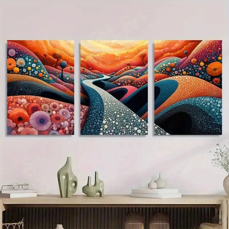 3pcs Abstract Panoramic Jacanid Marble Perfect Wall Art Set Canvas Framed 50x70cm - High Quality Print 100% Australian Made Wall Canvas Ready to Hang - Bella Home Decor