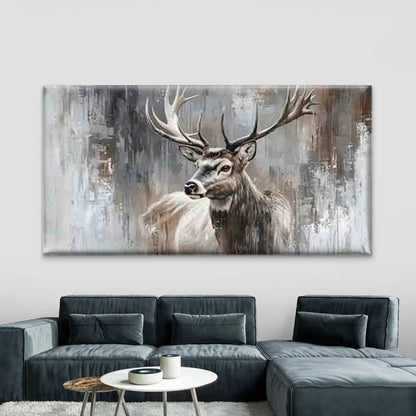 Realistic Deer Vintage Wall Art Canvas Office Home Room Framed 120x60cm