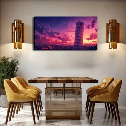 Snow Mountain Shine The Pcink Wall Art Canvas Office Home Room Framed 120x60cm - Bella Home Decor
