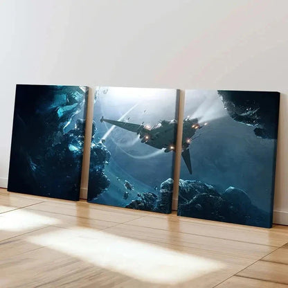 3pcs Space Fantasy Theme Modern Sci-Fi Universe Wall Art Set Canvas Framed 60x90cm - High Quality Print 100% Australian Made Wall Canvas Ready to Hang - Bella Home Decor