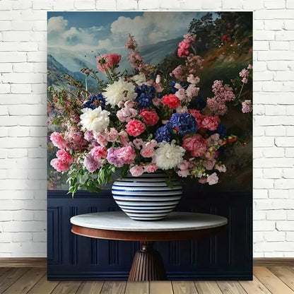 Beautiful Modern Vintage Design with Vibrant Floral 40x60cm Metal Print Ready to Hang - Bella Home Decor
