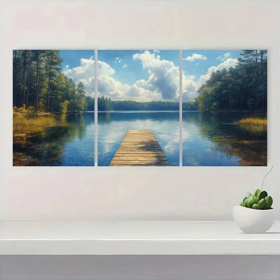 3pcs Georgia Serene Scenery Clouds Metal Print Ready to Hang Art - Bella Home Decor