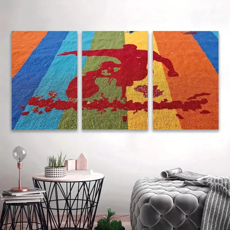 3pcs Colorful Towels Painting  Wall Art Set Canvas Framed 50x70cm - High Quality Print 100% Australian Made Wall Canvas Ready to Hang - Bella Home Decor