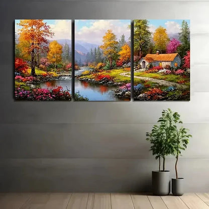 3pcs Showcasing The Beauty Of Falling Wall Art Set Canvas Unframed - High Quality Print 100% Australian Made Wall Canvas