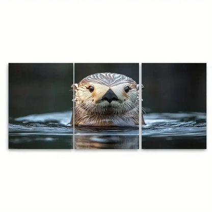 3pcs Adorable California Sea Otter RI  Wall Art Set Canvas Framed 60x90cm - High Quality Print 100% Australian Made Wall Canvas Ready to Hang - Bella Home Decor