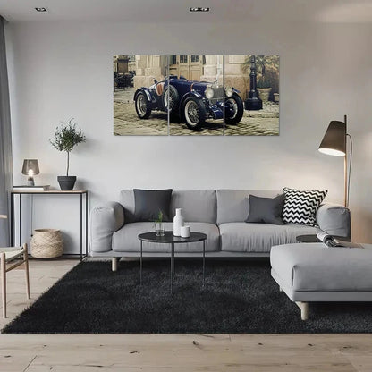 3pcs Vintage Blue Old Style Car Metal Print Ready to Hang Art - Bella Home Decor