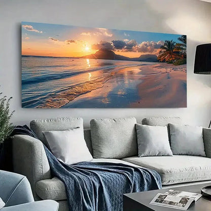 sea bathed in sunlight wall canvas office home room framed 120x60cm - Bella Home Decor