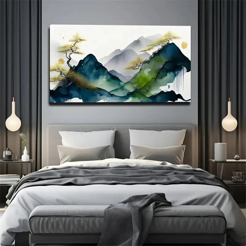 Chinese Landscape Wall Art Canvas Office Home Room Framed 120x60cm