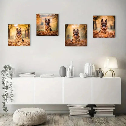 4pcs German Shepherd DogWall Art Canvas Framed