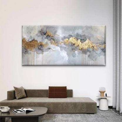 Abstract with Golden Foil AccentWall Art Canvas Office Home Room Framed 120x60cm