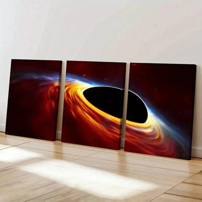 3pcs Space Fantasy Theme Black Hole Wall Art Set Canvas Framed 60x90cm - High Quality Print 100% Australian Made Wall Canvas Ready to Hang