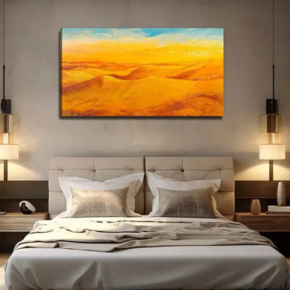 Modern Yellow Desert Decor Wall Art Canvas Office Home Room Framed 120x60cm