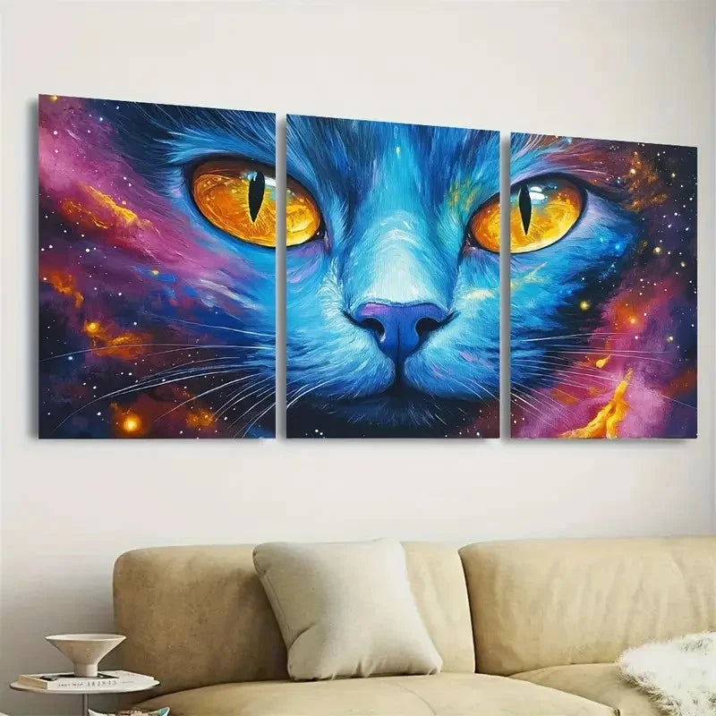 3pcs Colorful Space-Themed Wall Art Set Canvas Framed 50x70cm - High Quality Print 100% Australian Made Wall Canvas Ready to Hang - Bella Home Decor