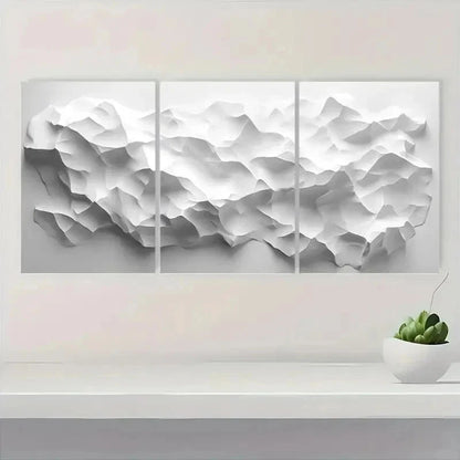 3pcs Abstract Geometric White Polygons on Li    Wall Art Set Canvas Framed 60x90cm - High Quality Print 100% Australian Made Wall Canvas Ready to Hang - Bella Home Decor