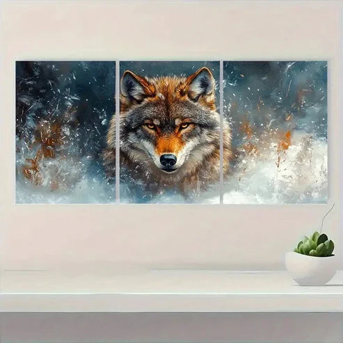 3pcs Cool Animal Wall Decor Featuring MajesticA Wall Art Set Canvas Unframed - High Quality Print 100% Australian Made Wall Canvas