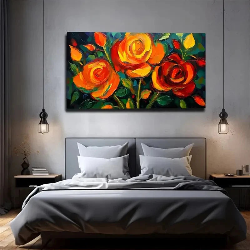 Red Flowers Worth Buying Wall Art Canvas Office Home Room Framed 120x60cm