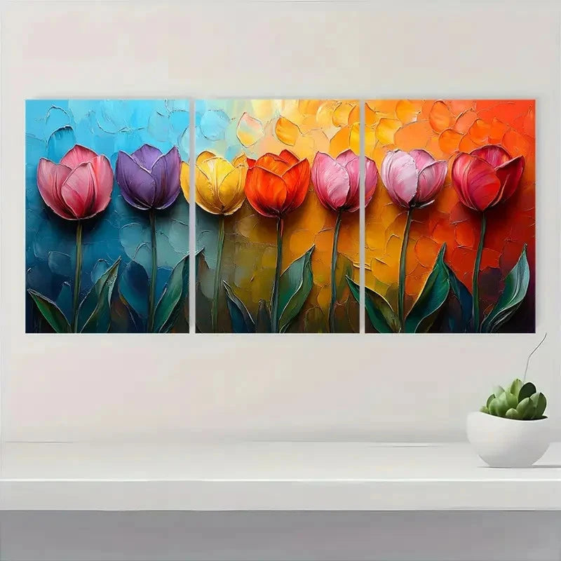 3pcs  Spring Weddings & Modern Spaces TU   Wall Art Set Canvas Framed 50x70cm - High Quality Print 100% Australian Made Wall Canvas Ready to Hang - Bella Home Decor