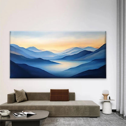 Abstract Mountain Scenery Wall Art Canvas Office Home Room Framed 120x60cm