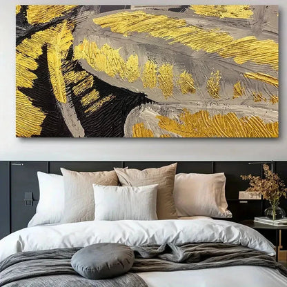 Featuring Golden Graffiti Wall Art Canvas Office Home Room Framed 120x60cm