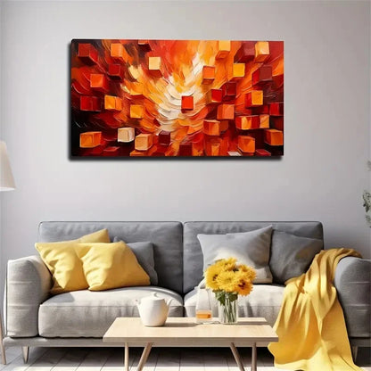 Abstract Blocks Full Of Layers Wall Art Canvas Office Home Room Framed 120x60cm