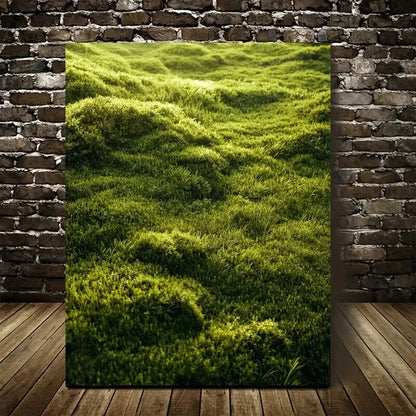 Beautiful Green Moss Grassland Suitable Painting 40x60cm Metal Print Ready to Hang