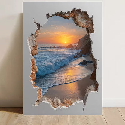 Coastal Sunset Beach Metal Print Ready to Hang